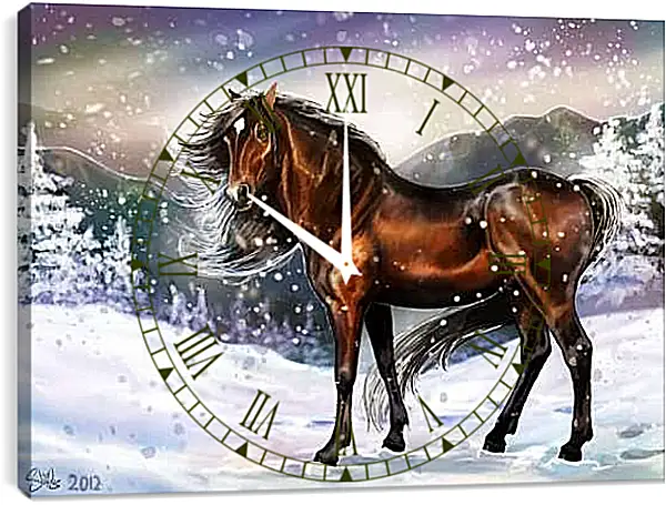 Часы картина - Жеребец