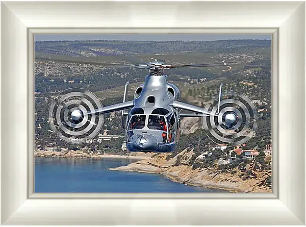 Картина в раме - Вертолет в небе