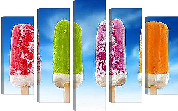 Модульная картина - Мороженое разных цветов. Радуга вкуса.
