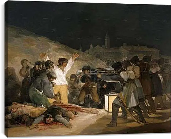 Постер на подрамнике - Die Erschiessung der Aufstaendischen. Франсиско Гойя