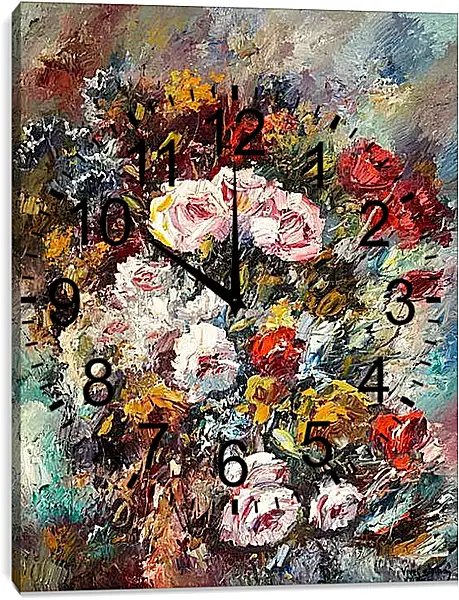 Часы картина - Цветы