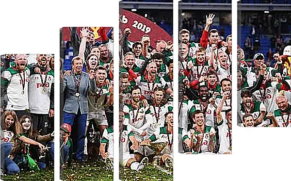 Модульная картина - Победа в Кубке России. ФК Локомотив Москва