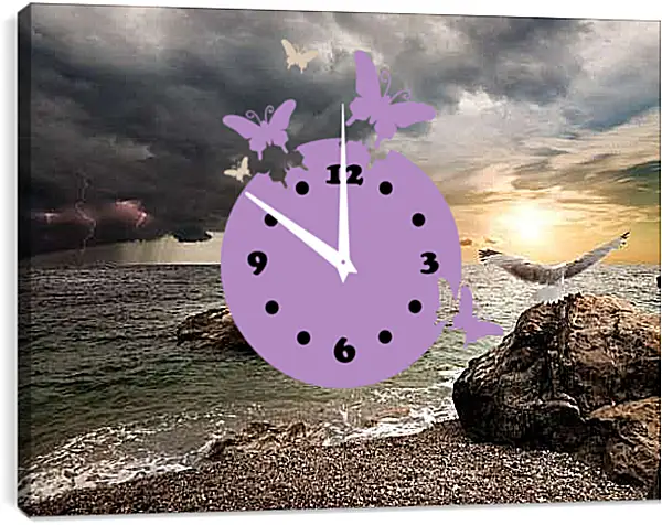 Часы картина - Чайка