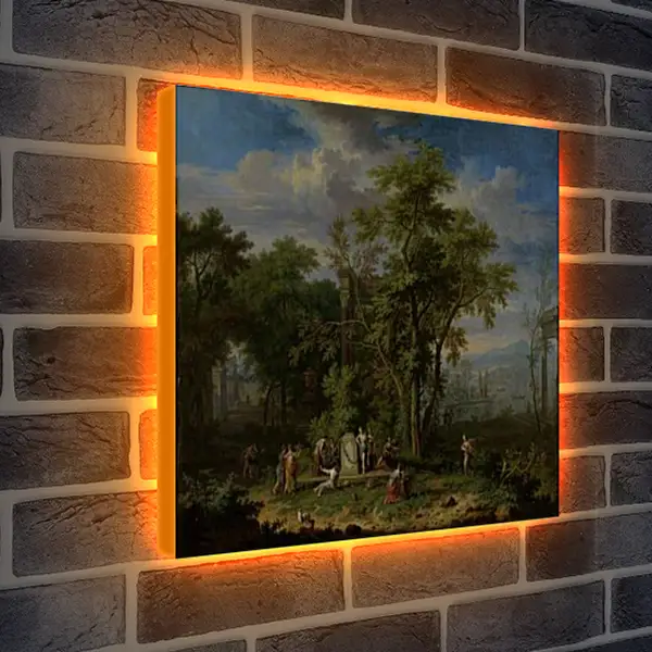 Лайтбокс световая панель - Праздник жертвоприношений на фоне пасторального пейзажа. Ян ван Хёйсум