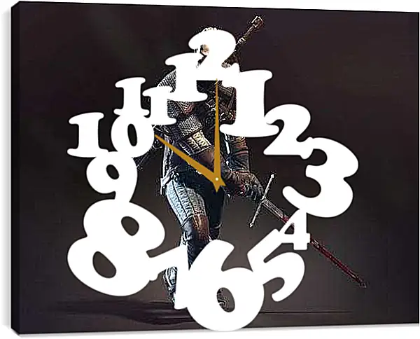 Часы картина - The Witcher 3: Wild Hunt (Ведьмак), Геральт тренеруется