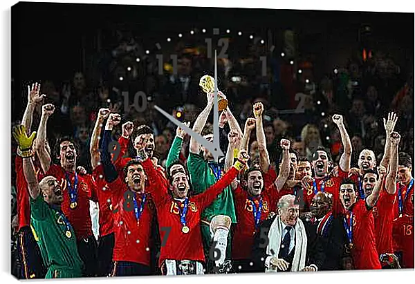 Часы картина - Сборная Испании чемпионы мира по футболу