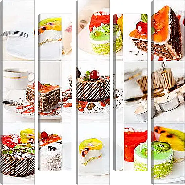 Модульная картина - Тортики мини. Сладкое Изобилие.