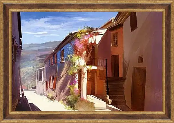 Картина в раме - Улочка