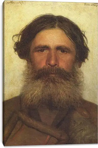 Постер на подрамнике - Портрет крестьянина. Иван Николаевич Крамской