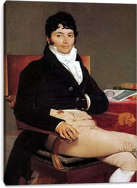 Постер на подрамнике - Portrait of Philibert Riviere. Жан Огюст Доминик Энгр