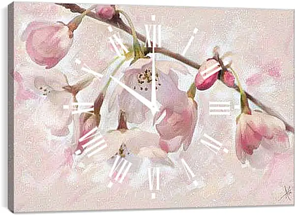 Часы картина - Весенний цвет