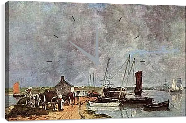 Часы картина - Seehafen. Эжен Буден