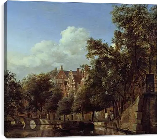 Постер на подрамнике - Amsterdam near Herengracht. Ян Ван дер Хейден