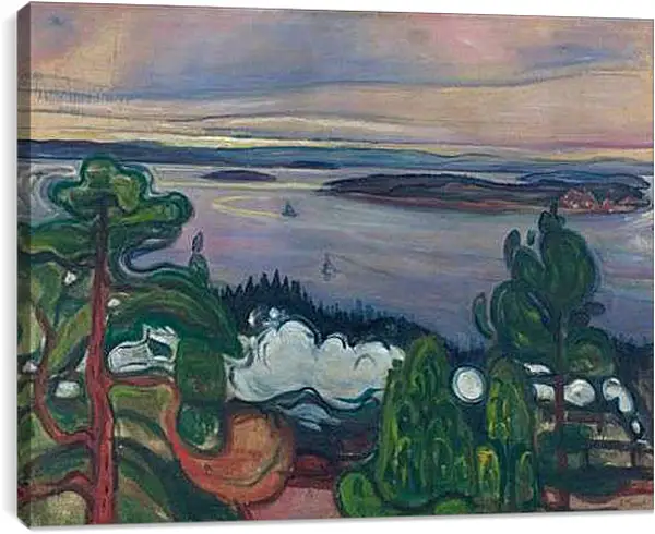 Постер на подрамнике - Train Smoke. Эдвард Мунк