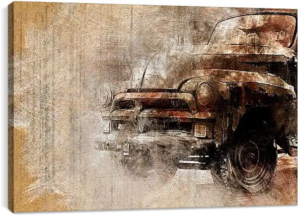 Постер на подрамнике - Древний авто