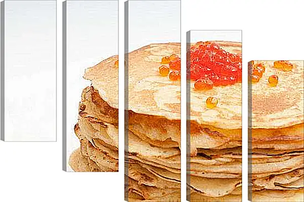 Модульная картина - Блины и красная икра. Блины с икрой.