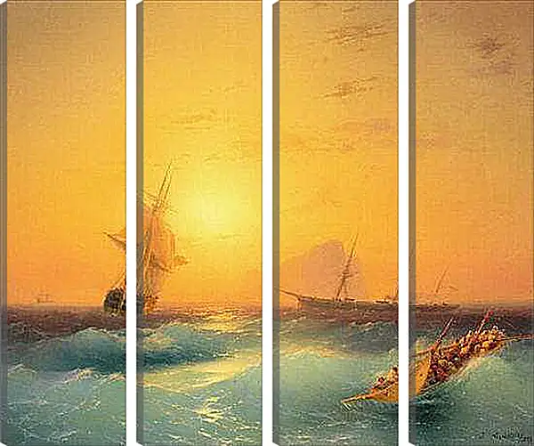 Модульная картина - American Shipping off the Rock of Gibraltar. Иван Айвазовский
