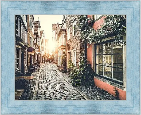 Картина в раме - Европейская улица
