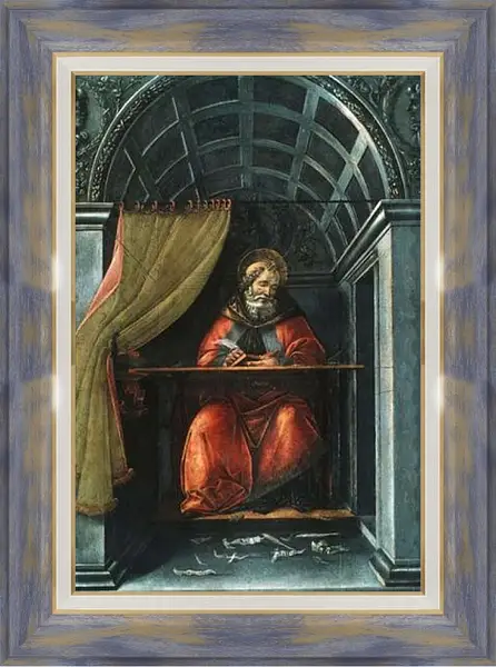 Картина в раме - St. Augustinus in  prayer. Сандро Боттичелли