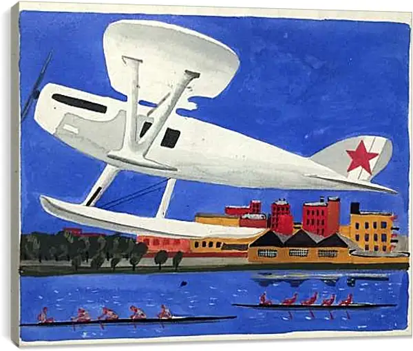 Постер на подрамнике - Гидроплан. Александр Дейнека