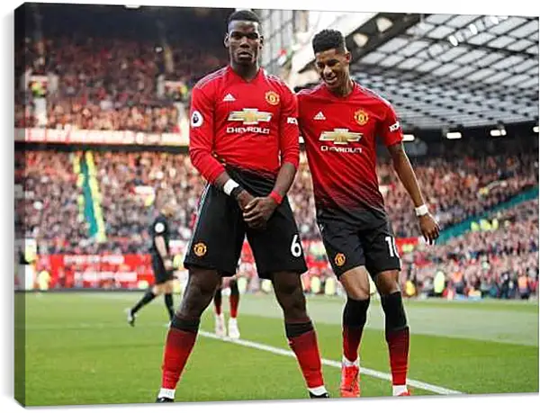 Постер на подрамнике - Празднование гола. Манчестер Юнайтед. Manchester United