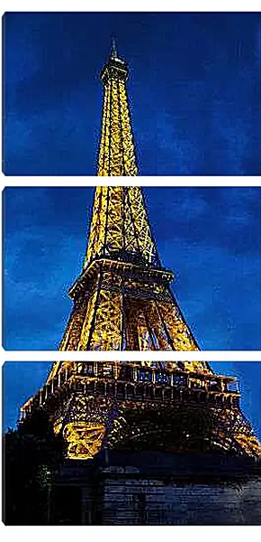 Модульная картина - Эйфелева башня в подсветке