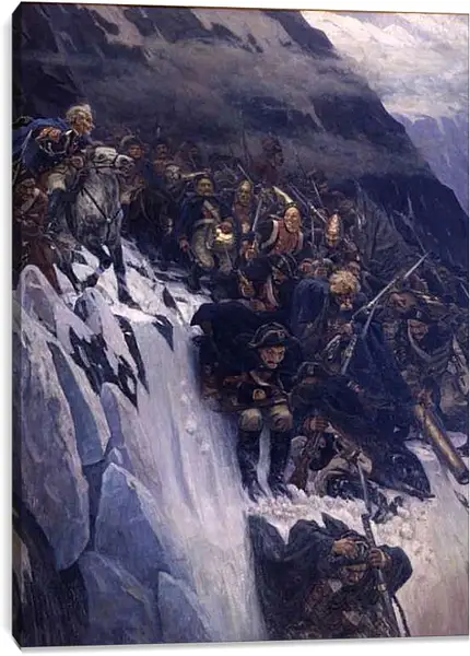 Постер на подрамнике - Переход Суворова через Альпы. Василий Суриков