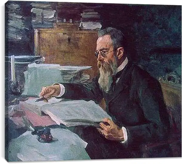 Постер на подрамнике - Портрет Римского-Корсакова. Валентин Александрович Серов