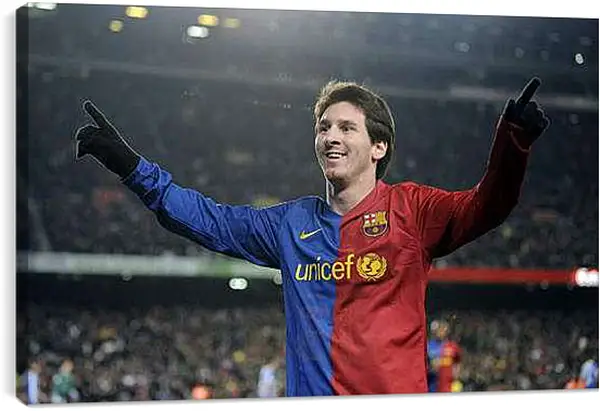 Постер на подрамнике - Лионель Месси. Барселона.