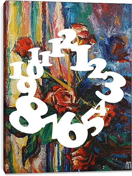 Часы картина - Розы