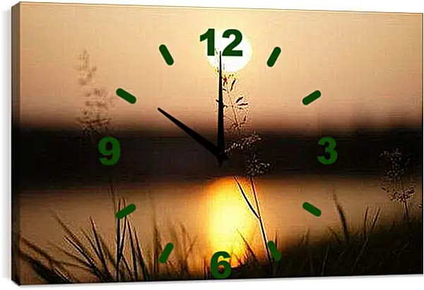 Часы картина - закат