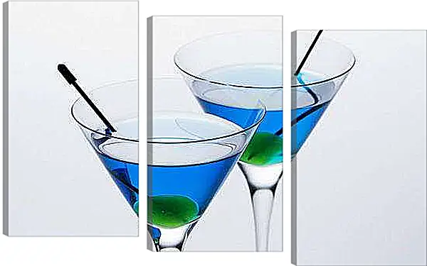 Модульная картина - Оливки в бакалах. Синие брызги.