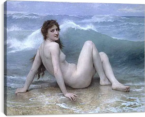 Постер на подрамнике - La Vague. Адольф Вильям Бугро