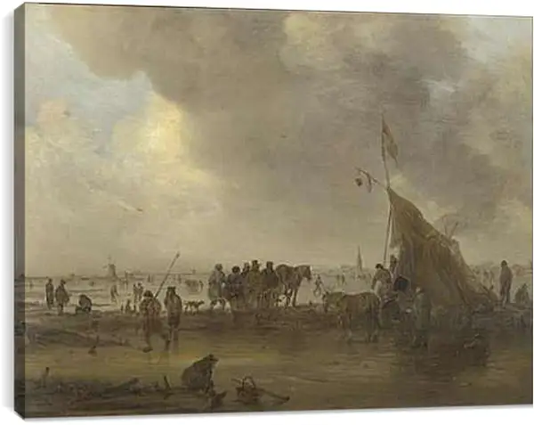 Постер на подрамнике - A Scene on the Ice. Ян ван Гойен