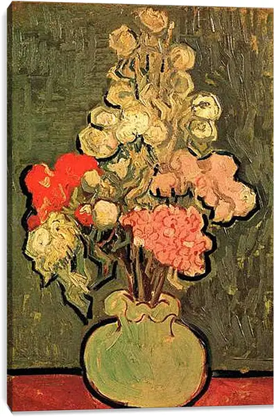 Постер на подрамнике - Still Life Vase with Rose-Mallows. Винсент Ван Гог