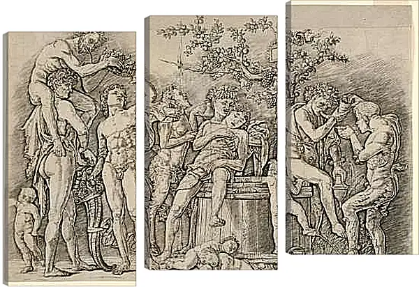 Модульная картина - Вакханалия с винным прессом. Андреа Мантенья