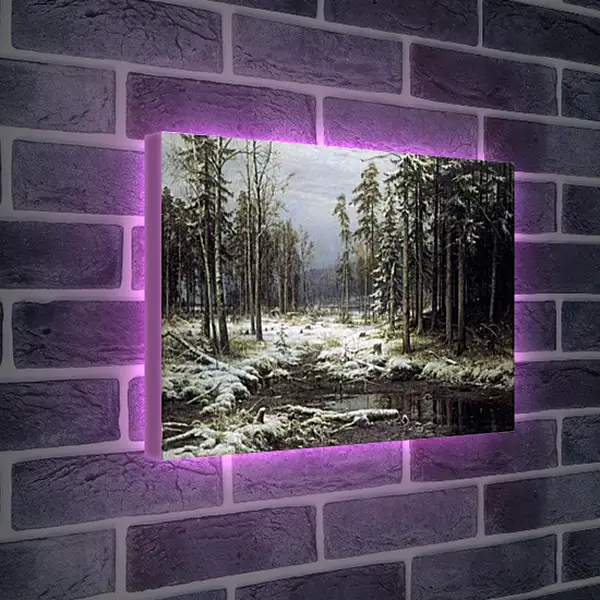 Лайтбокс световая панель - Первый Снег. Иван Шишкин