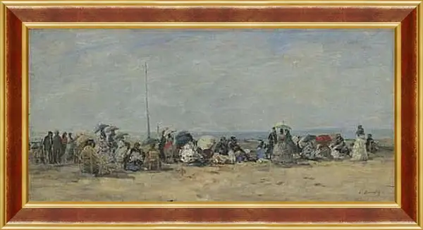 Картина в раме - Beach Scene, Trouville. Эжен Буден