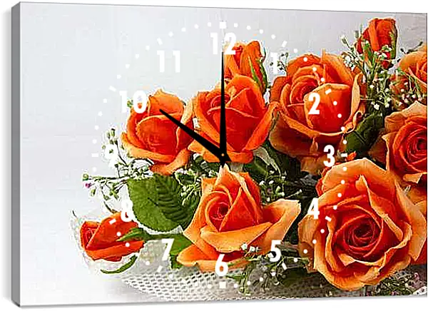 Часы картина - Розы