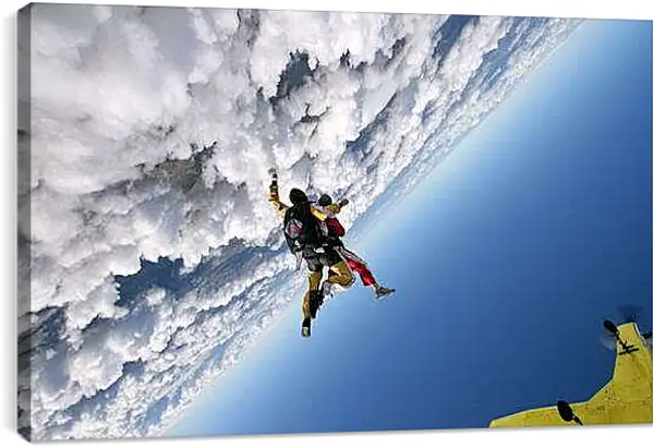 Постер на подрамнике - Прыжок в тандеме с инструктором