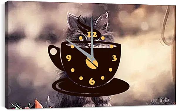 Часы картина - Котенок