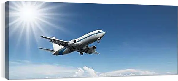 Постер на подрамнике - Полет самолета