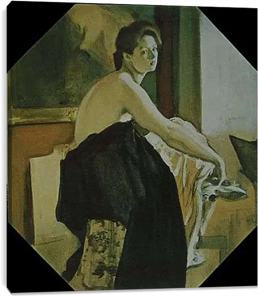 Постер на подрамнике - Натурщица. Валентин Александрович Серов