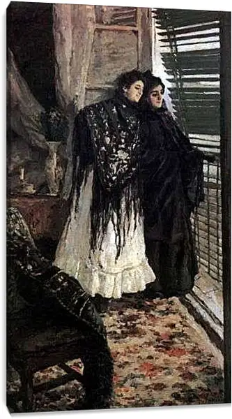 Постер на подрамнике - У балкона. Коровин Константин