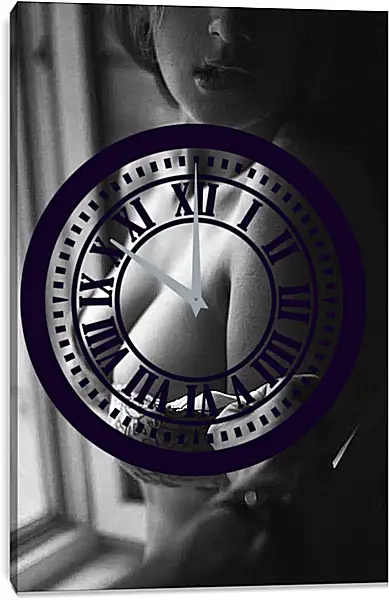 Часы картина - Девушка стоящая возле окна