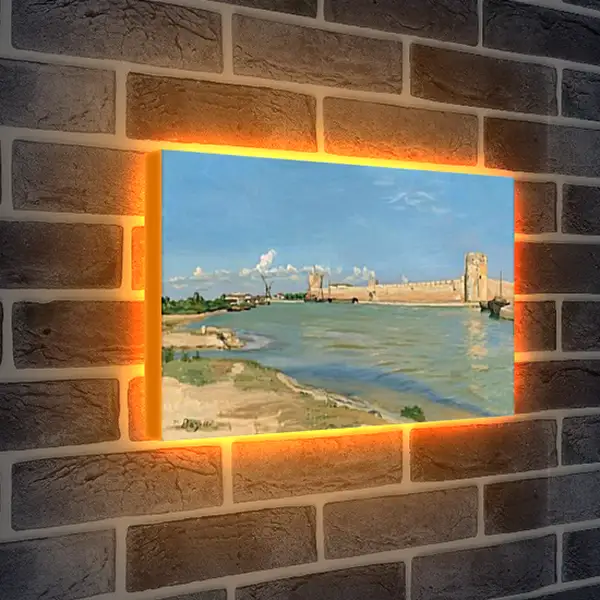 Лайтбокс световая панель - Волны в Эг-Морт. Жан Фредерик Базиль