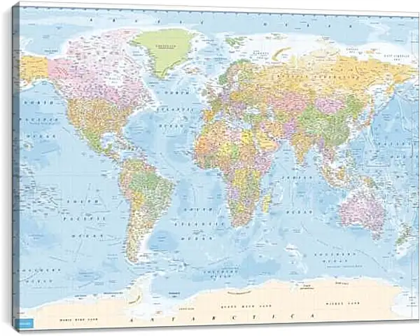 Постер на подрамнике - Карта мира