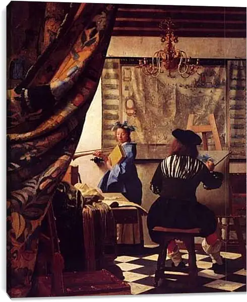 Постер на подрамнике - Die Allegorie der Malerei. Ян (Йоханнес) Вермеер