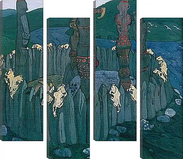 Модульная картина - Идолы. Рерих Николай