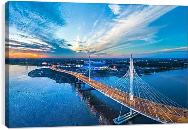 Постер на подрамнике - Панорама Санкт-Петербурга